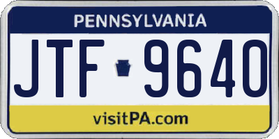 PA license plate JTF9640