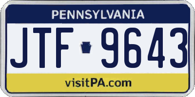PA license plate JTF9643