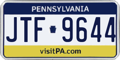 PA license plate JTF9644