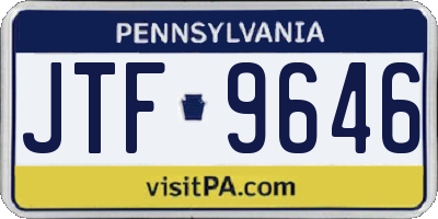 PA license plate JTF9646
