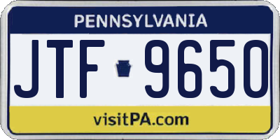 PA license plate JTF9650