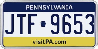 PA license plate JTF9653