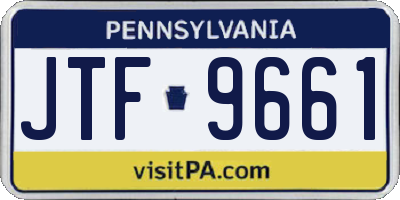 PA license plate JTF9661