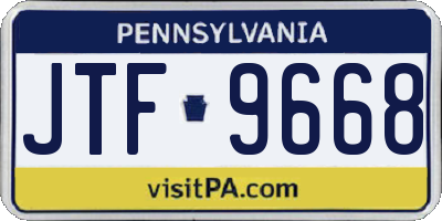 PA license plate JTF9668
