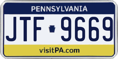 PA license plate JTF9669