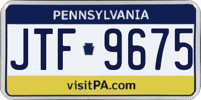 PA license plate JTF9675