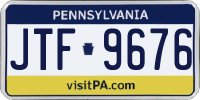 PA license plate JTF9676