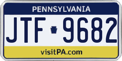 PA license plate JTF9682