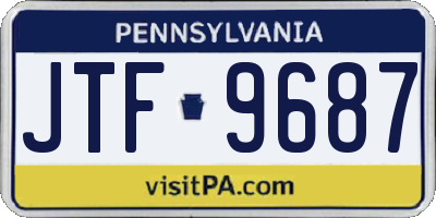 PA license plate JTF9687