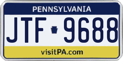 PA license plate JTF9688