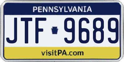 PA license plate JTF9689