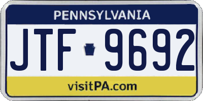 PA license plate JTF9692