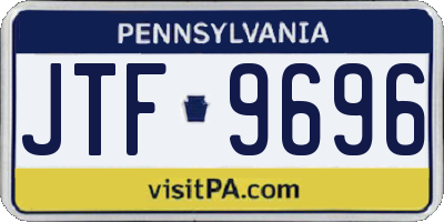 PA license plate JTF9696