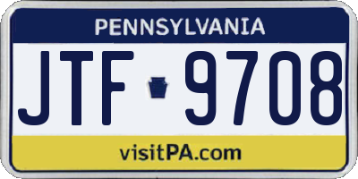 PA license plate JTF9708