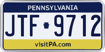 PA license plate JTF9712