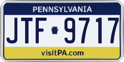 PA license plate JTF9717
