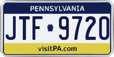 PA license plate JTF9720