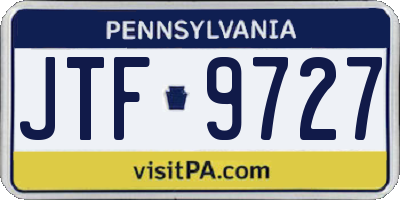 PA license plate JTF9727