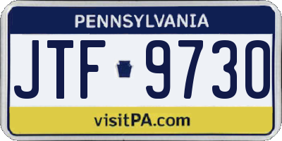 PA license plate JTF9730
