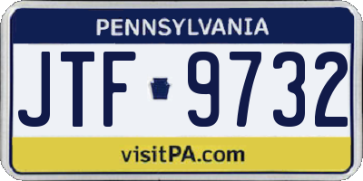 PA license plate JTF9732