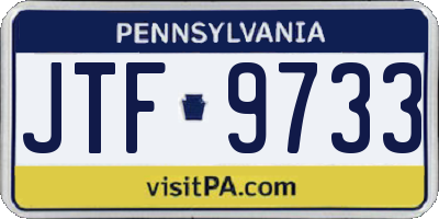 PA license plate JTF9733