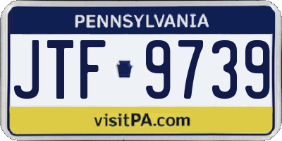PA license plate JTF9739