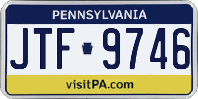 PA license plate JTF9746