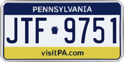 PA license plate JTF9751