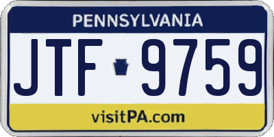 PA license plate JTF9759