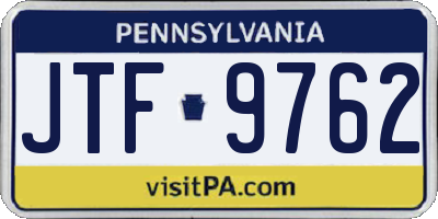 PA license plate JTF9762