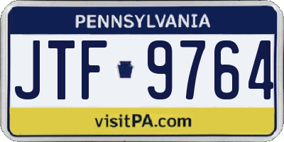 PA license plate JTF9764