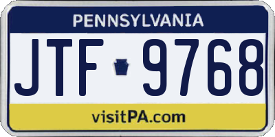 PA license plate JTF9768