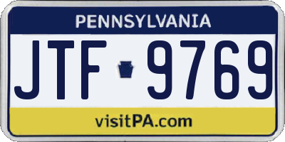 PA license plate JTF9769