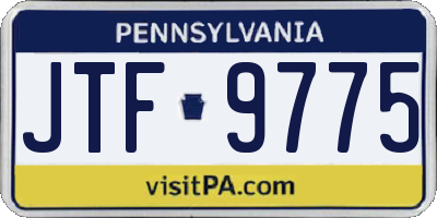 PA license plate JTF9775