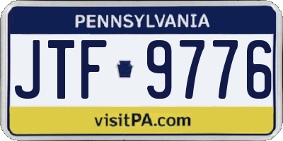 PA license plate JTF9776