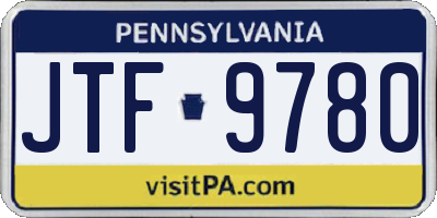 PA license plate JTF9780