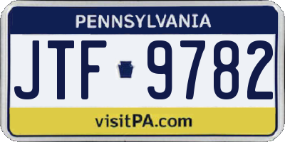 PA license plate JTF9782