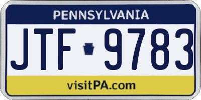 PA license plate JTF9783