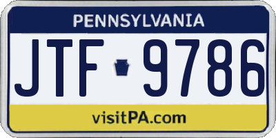 PA license plate JTF9786