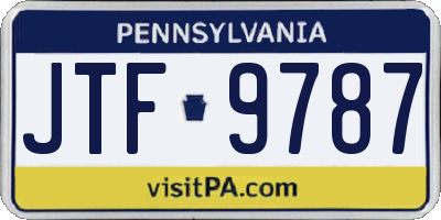 PA license plate JTF9787