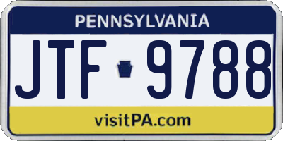 PA license plate JTF9788