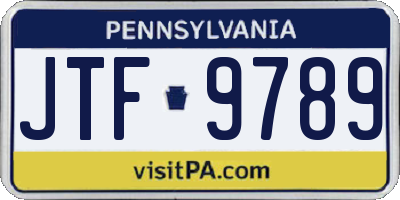 PA license plate JTF9789