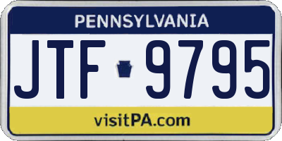 PA license plate JTF9795