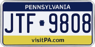 PA license plate JTF9808