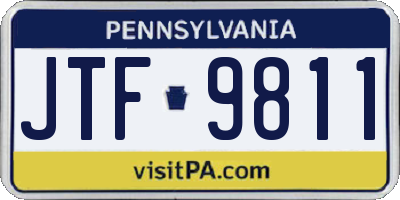 PA license plate JTF9811