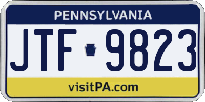 PA license plate JTF9823