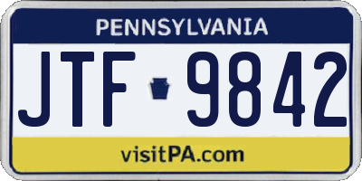 PA license plate JTF9842