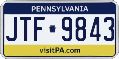 PA license plate JTF9843