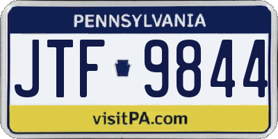 PA license plate JTF9844