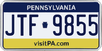 PA license plate JTF9855